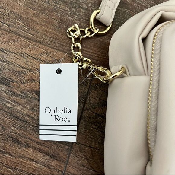 NWT🏷 Cream bag w/gold accents, short & long handles 2 compartments, CHIC! - Picture 13 of 14